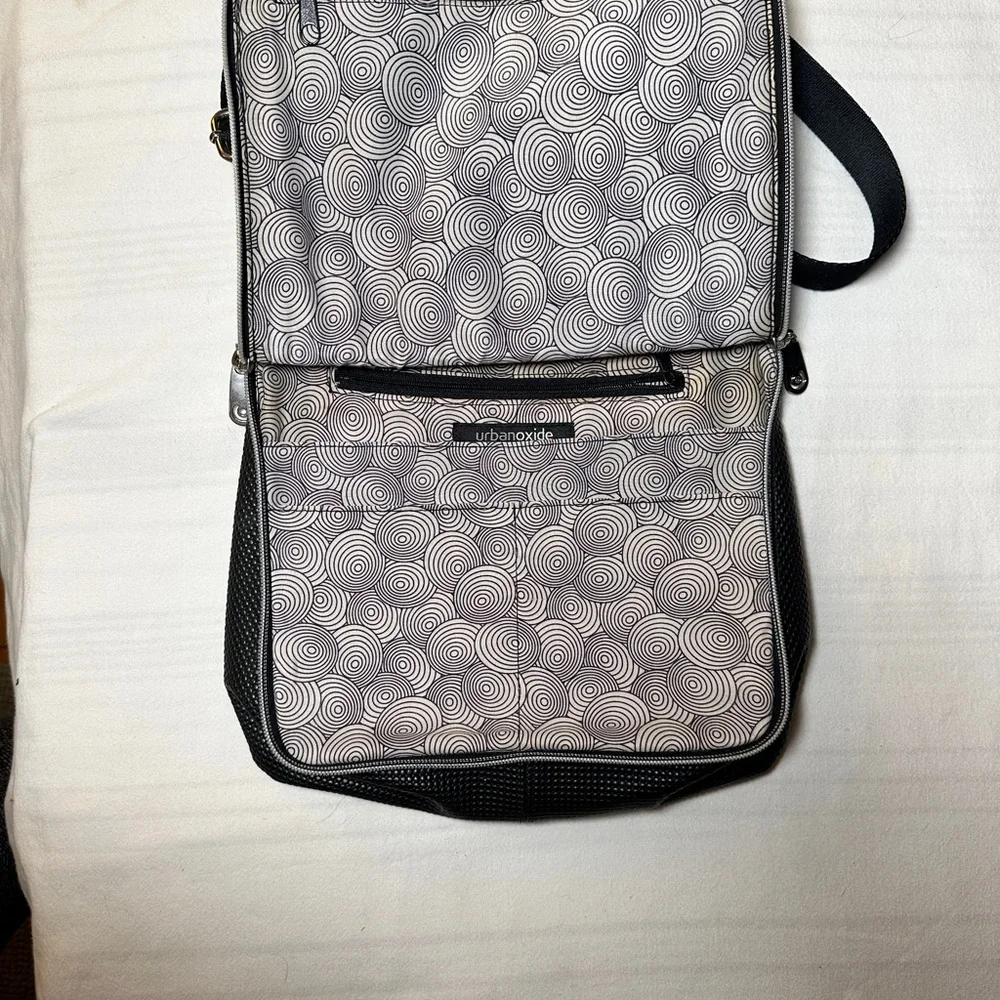 Black Urban Oxide Crossbody Bag with Silver Accents - Picture 4 of 4